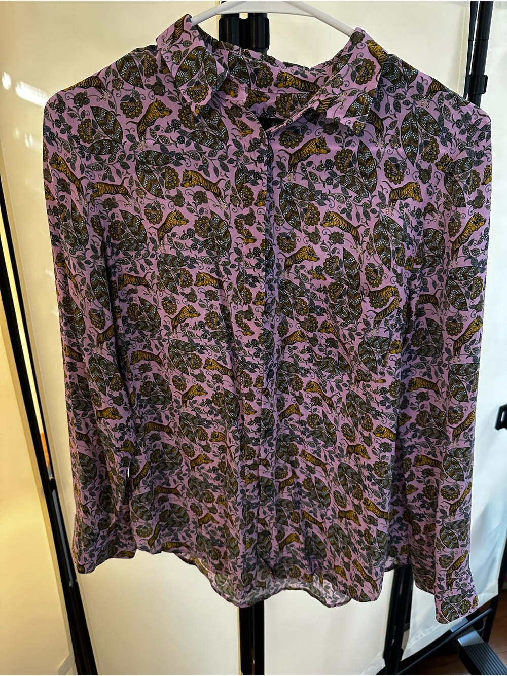 Jcrew 100% silk Lilac Button-Up Blouse